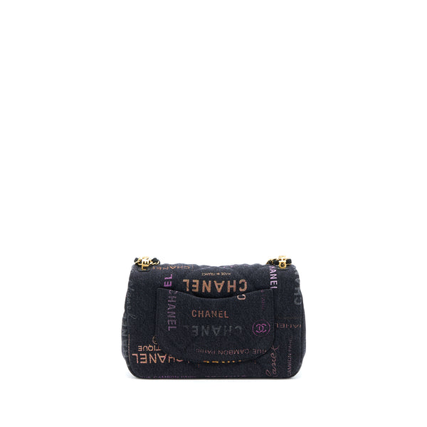 Chanel 22P Black Denim Flap Bag Brushed GHW(Microchip)