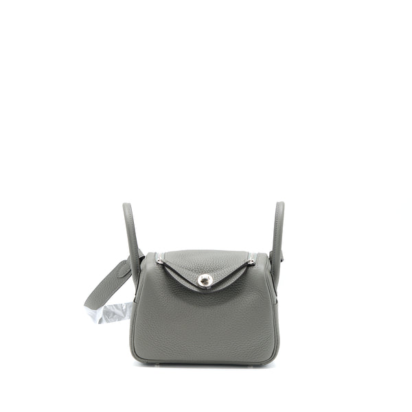 Hermes Mini Lindy Clemence 0L Gris Meyer SHW Stamp U