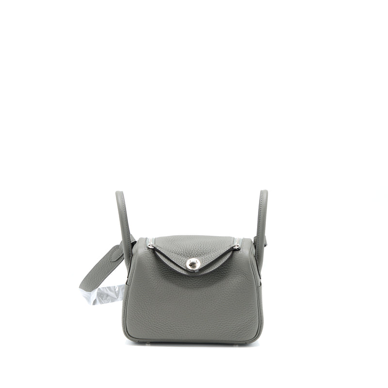 Hermes Mini Lindy Clemence 0L Gris Meyer SHW Stamp U