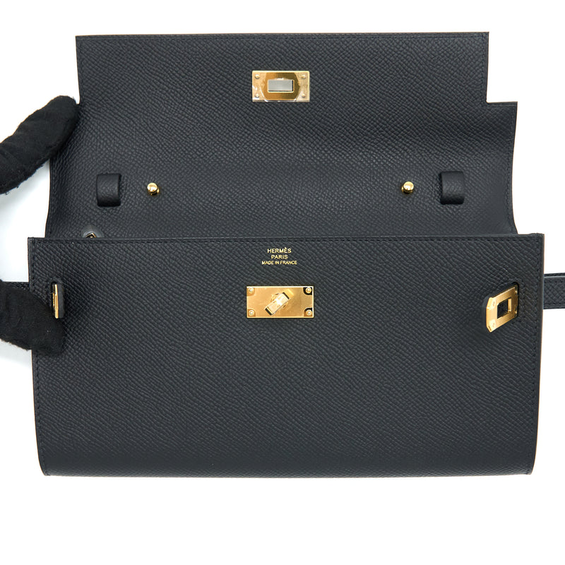 Hermes Kelly To Go Epsom Black GHW Stamp U