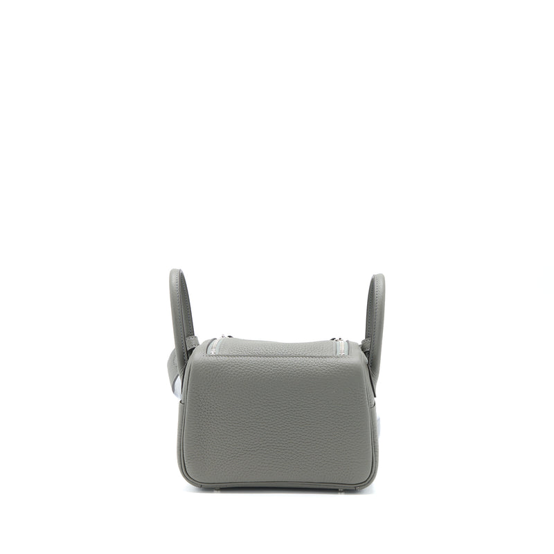 Hermes Mini Lindy Clemence 0L Gris Meyer SHW Stamp U