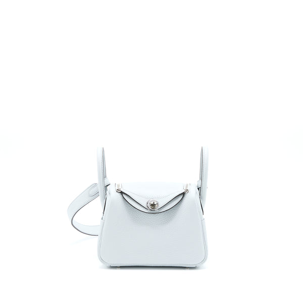 Hermes Mini Lindy Clemence Blue Pale SHW Stamp U