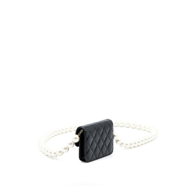 Chanel Mini Bag with Giant Pearl Chain Lambskin Black LGHW