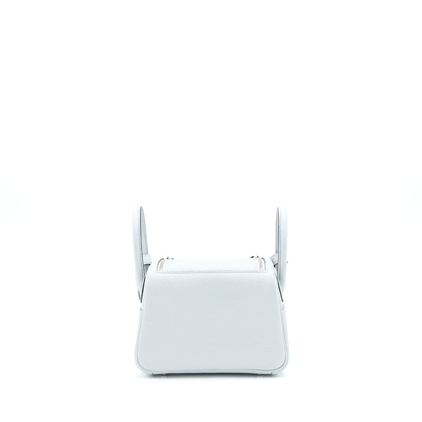 Hermes Mini Lindy Clemence Blue Pale SHW Stamp U