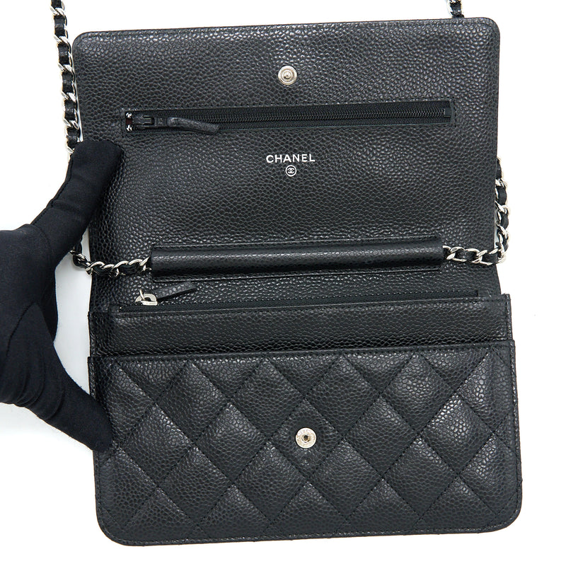 Chanel Classic Wallet on Chain Caviar Black SHW