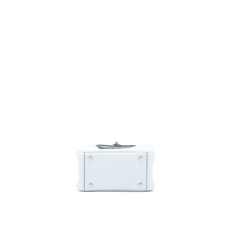 Hermes Mini Lindy Clemence Blue Pale SHW Stamp U