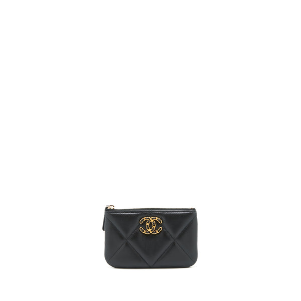 Chanel 19 Mini Pouch Lambskin Black GHW