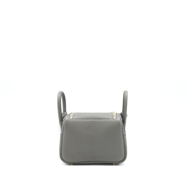 Hermes Mini Lindy Clemence 0L Gris Meyer GHW Stamp U