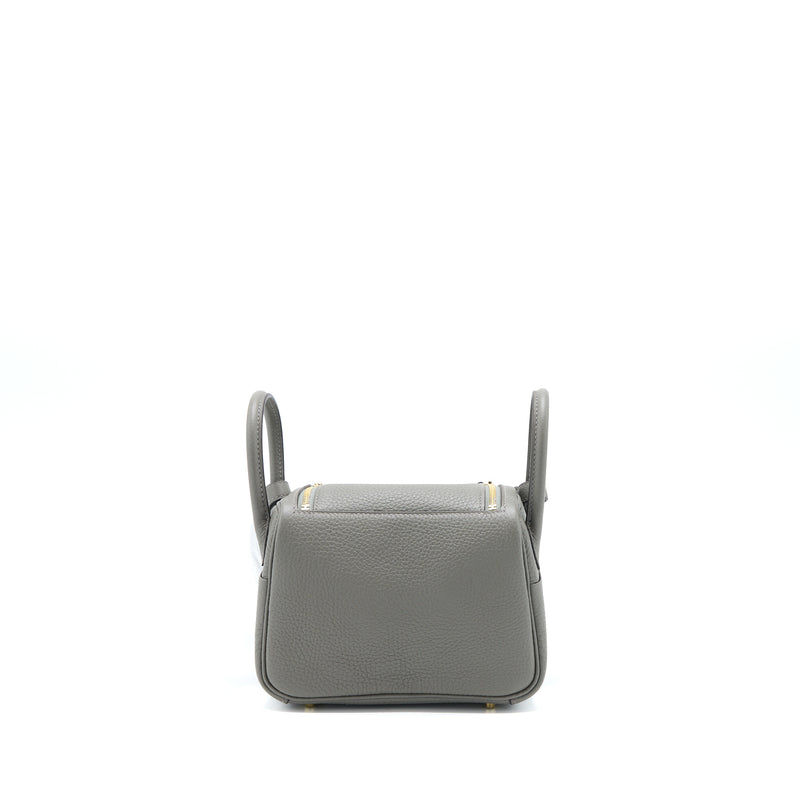 Hermes Mini Lindy Clemence 0L Gris Meyer GHW Stamp U
