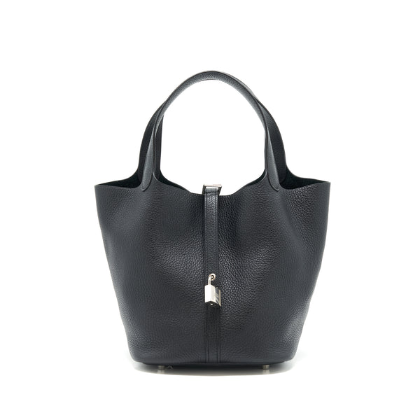 Hermès Picotin 22 lock bag black SHW stamp A