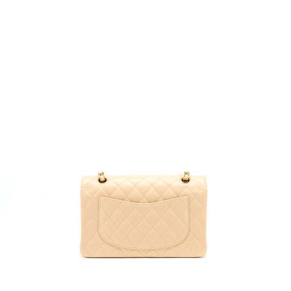 Chanel Small Classic Double Flap Bag Caviar Beige GHW(Microchip)