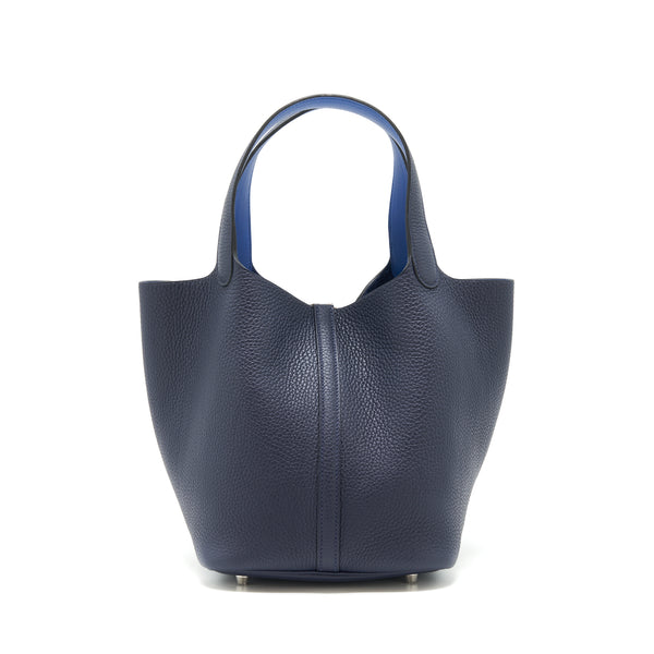 Hermes Picotin 22 Lock Bag Bleu Nuit/Bleu France SHW Stamp Z