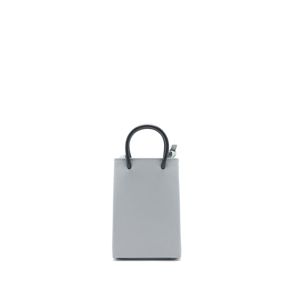 Balenciaga Mini Shopping Phone Pouch Grey SHW