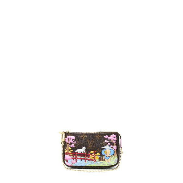 Louis Vuitton Mini Pochette Limited Edition Monogram Canvas / Pink GHW
