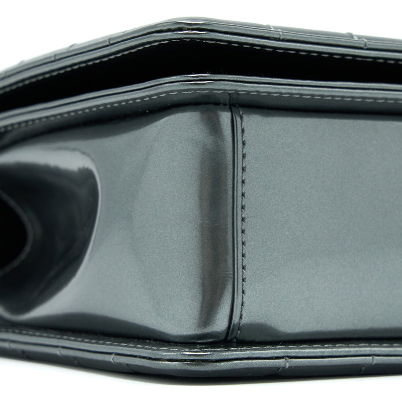 Chanel Medium Boy Bag Patent Grey Ruthenium SHW
