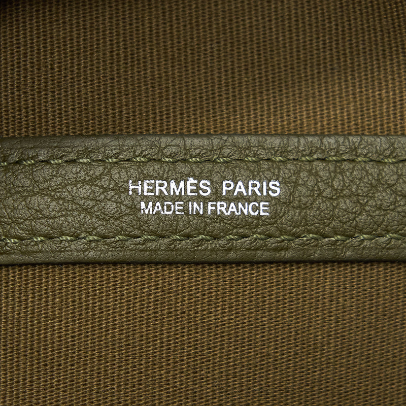 Hermes Garden Party 36 Canvas Vert Olive/Vert Veronese Stamp Y  With An Extra Twilly