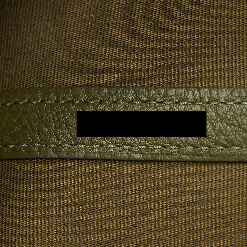 Hermes Garden Party 36 Canvas Vert Olive/Vert Veronese Stamp Y  With An Extra Twilly