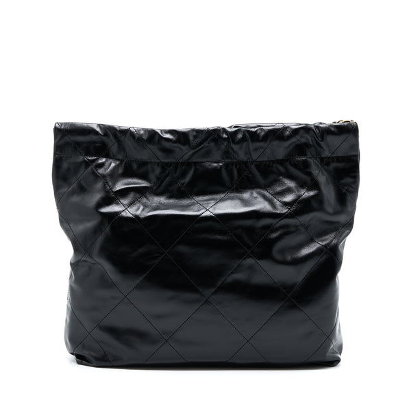 Chanel Medium 22 Bag Shiny Calfskin Black GHW (Microchip)