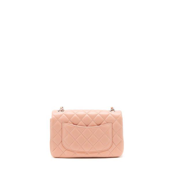 Chanel Mini rectangular Flap bag Lambskin pink SHW