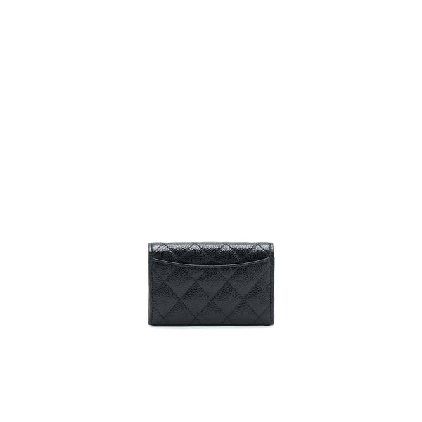 CHANEL Classic Card Holder Grained Calfskin SHW Black