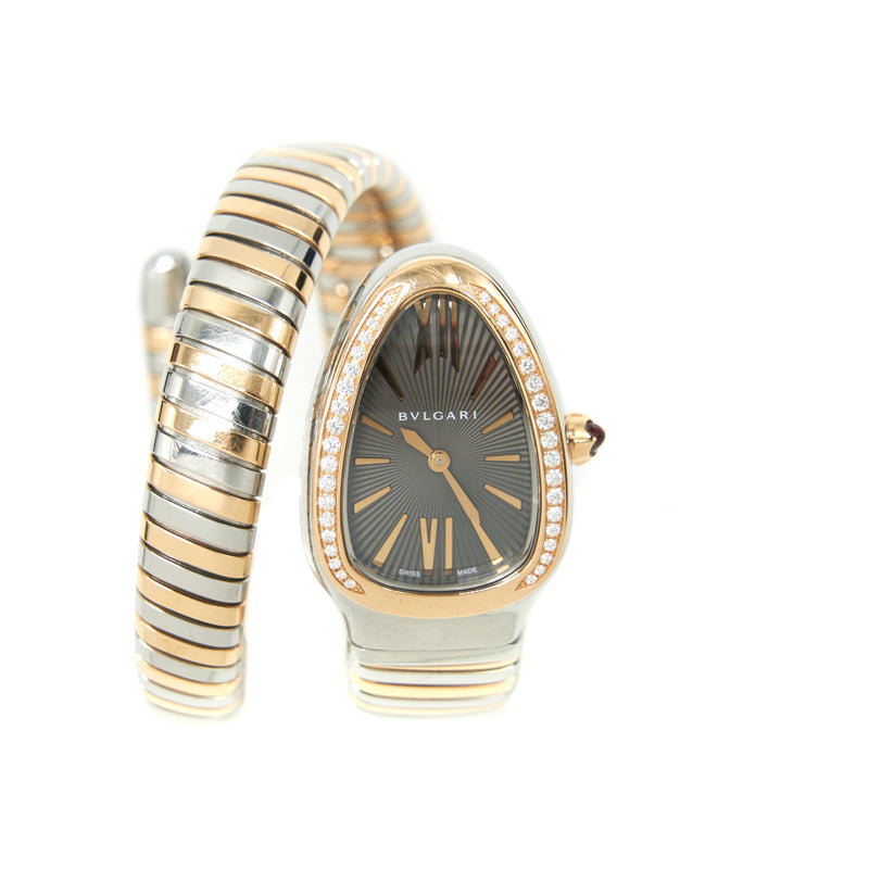 Bvlgari Tubogas Watch 35mm Steel and Rosegold