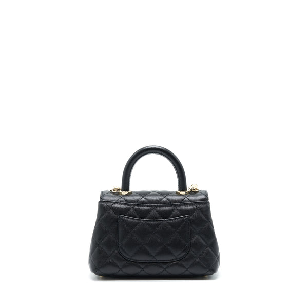 Chanel Mini Coco Handle 20cm Caviar Black LGHW (Microchip)