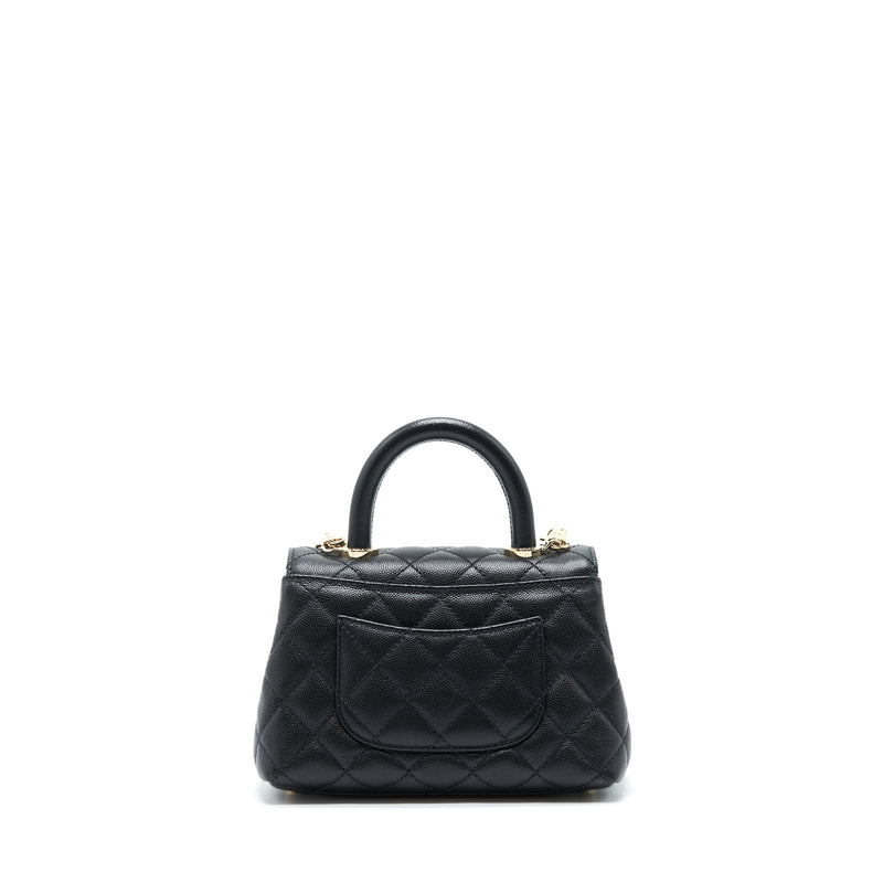 Chanel Mini Coco Handle 20cm Caviar Black LGHW (Microchip)