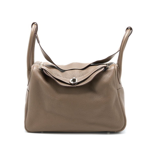 Hermes Lindy 34 Clemence Etoupe SHW Stamp Square Q