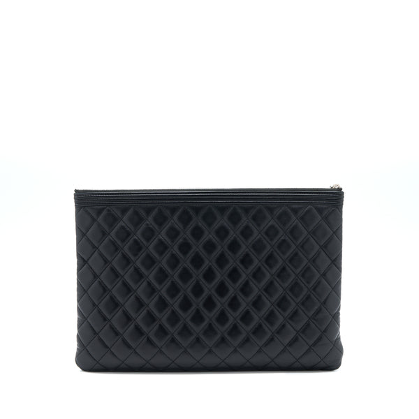 Chanel Boy Clutch Lambskin Black SHW