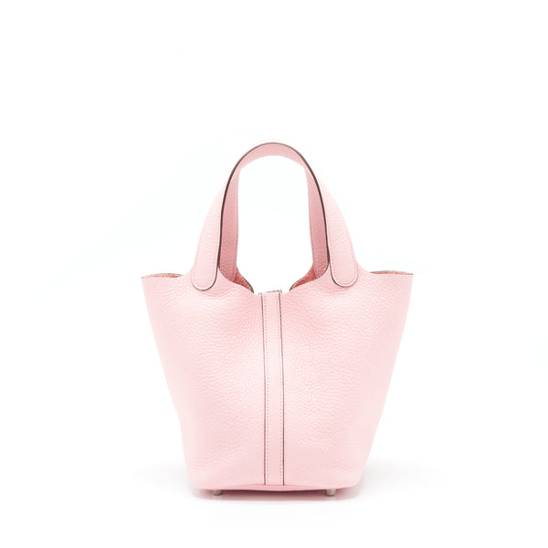 Hermes Picotin 18 Lock Bag Clemence 3Q Rose Sakura SHW Stamp Z