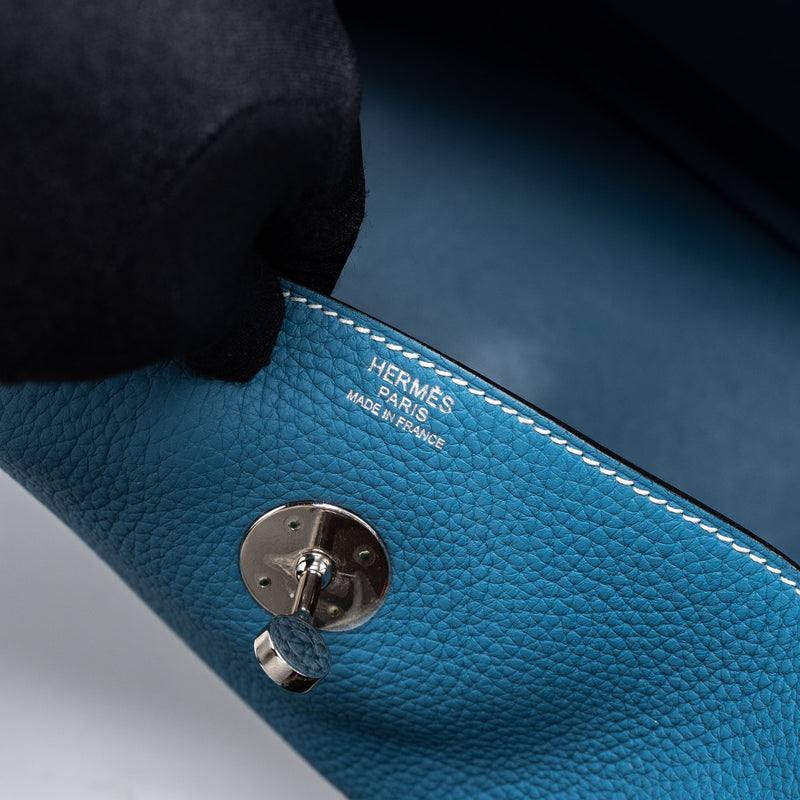 Hermes Lindy 30 Clemence Blue Jeans SHW Stamp Square R