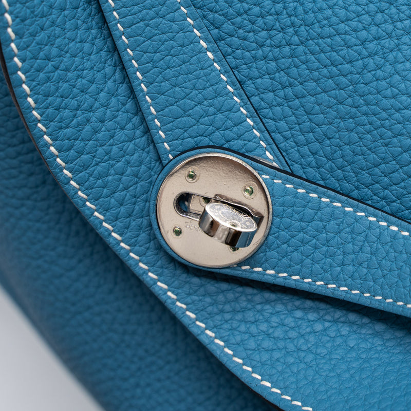 Hermes Lindy 30 Clemence Blue Jeans SHW Stamp Square R