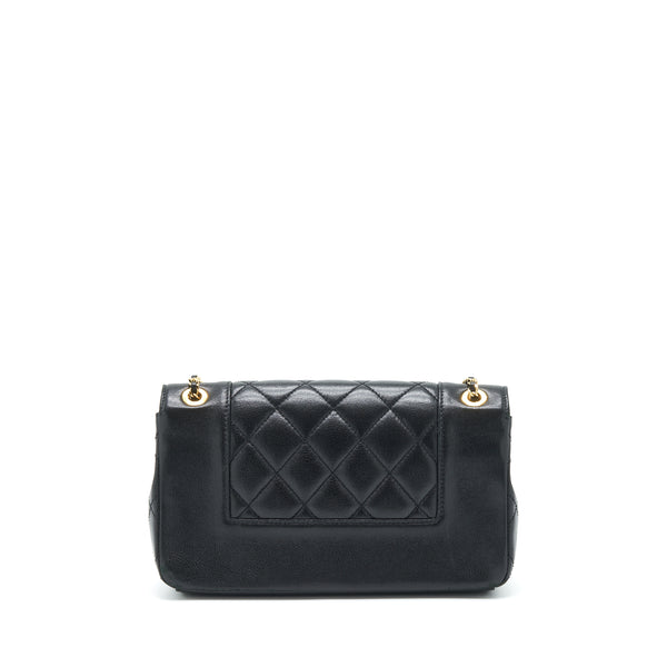 Chanel CC Logo Flap Bag Lambskin Black GHW