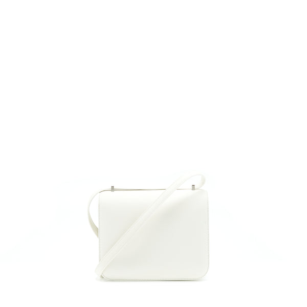 Hermes Mini Constance Evercolor Blanc / Alligator Buckle/Terre Stamp U