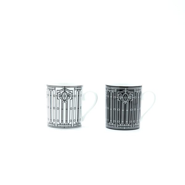 Hermes H Deco Mug Black/White (In a Set)