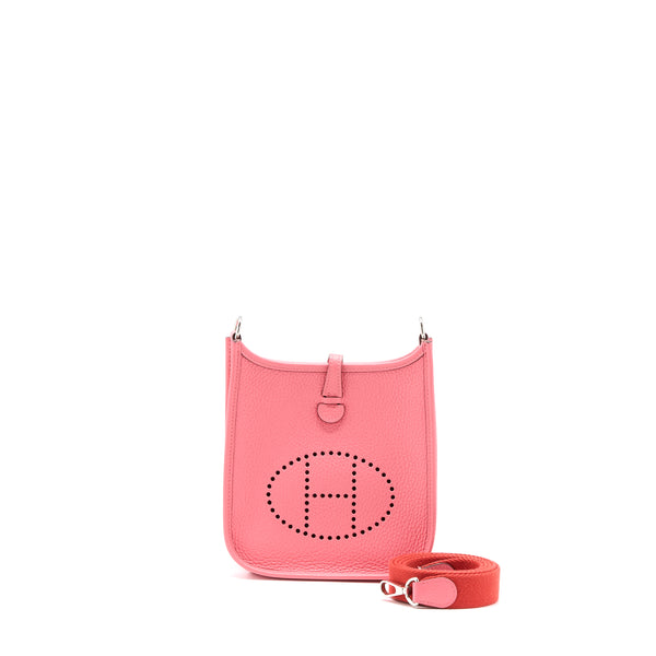 Hermes Mini Evelyne Clemence Rose Azalee SHW Stamp Y