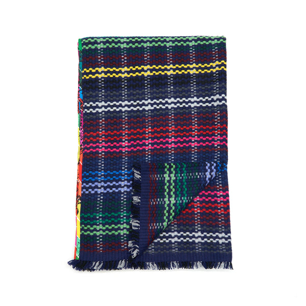 Hermes Etole Cashmere madras pixel Scarf/ Shawl 70×220cm