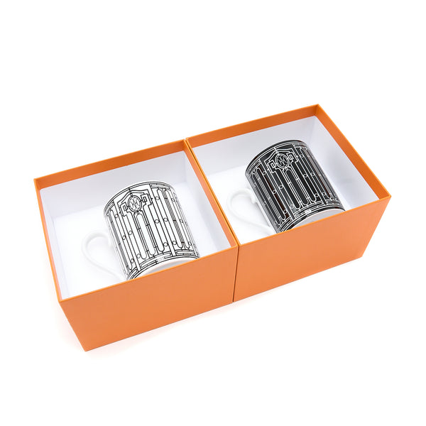 Hermes H Deco Mug Black/White (In a Set)