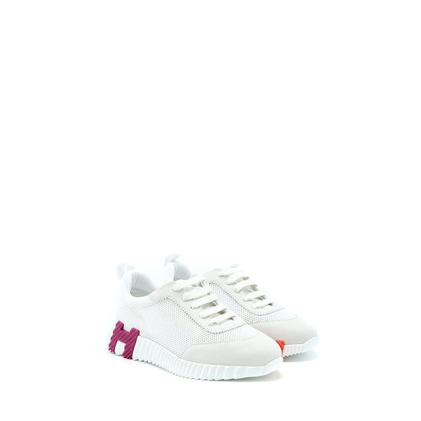 Hermes Size 36.5 Femme Bouncing Sneaker Suede/Goatskin White/Multicolour