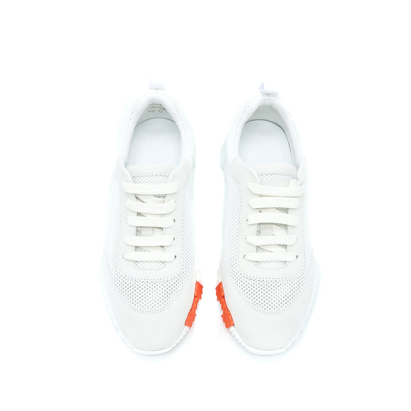 Hermes Size 36.5 Femme Bouncing Sneaker Suede/Goatskin White/Multicolour