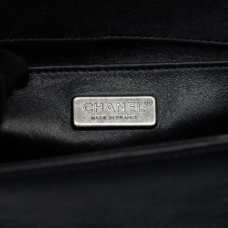 Chanel small boy Bag Lizard/Calfskin black with ruthenium hardware