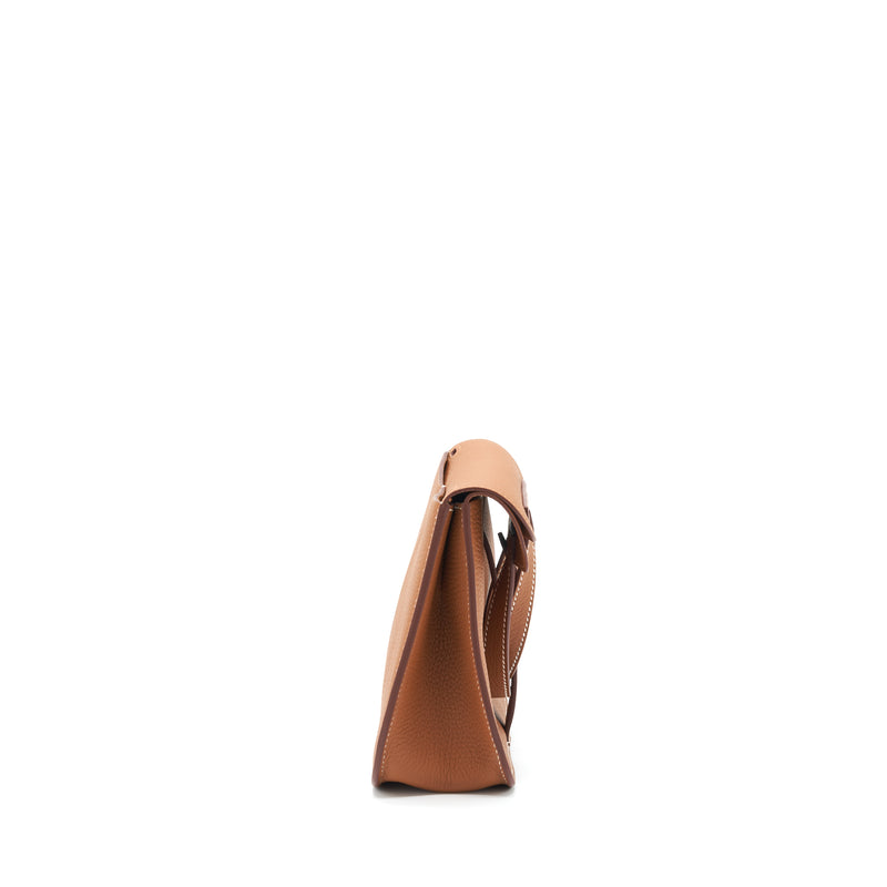 Hermes Halzan 25 Bag Clemence Gold SHW Stamp U