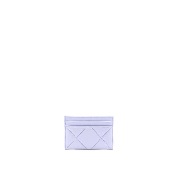 Chanel 19 Card Holder Lambskin Light Purple GHW