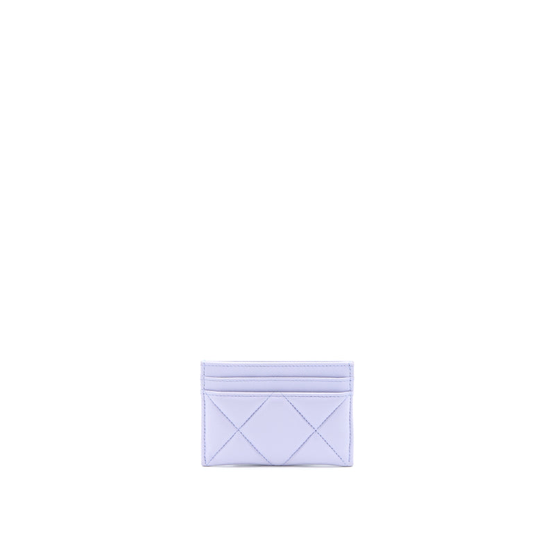 Chanel 19 Card Holder Lambskin Light Purple GHW
