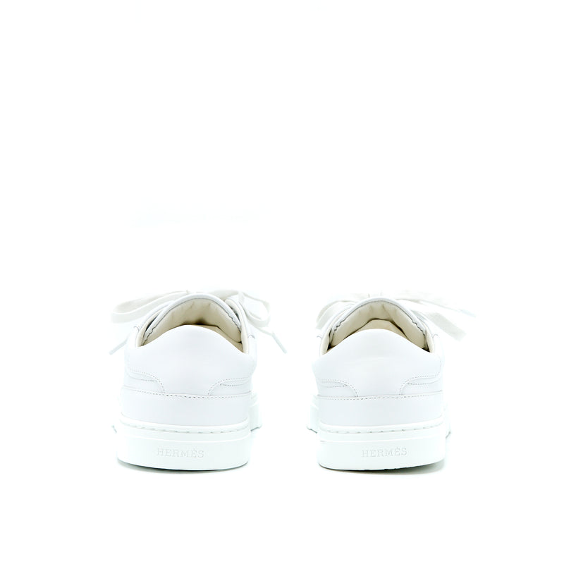 Hermes Size 38.5 Day Sneaker White Rose Gold Buckle
