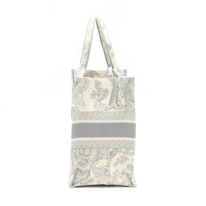 Dior Medium Dior Book Tote Grey Toile De Jouy Embroidery