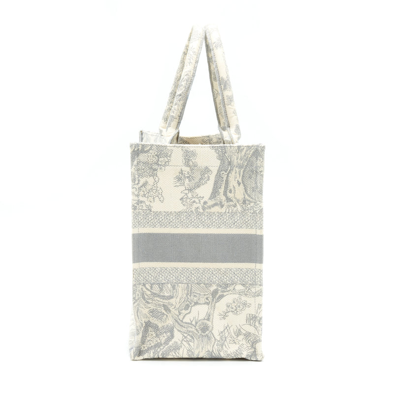 Dior Medium Dior Book Tote Grey Toile De Jouy Embroidery