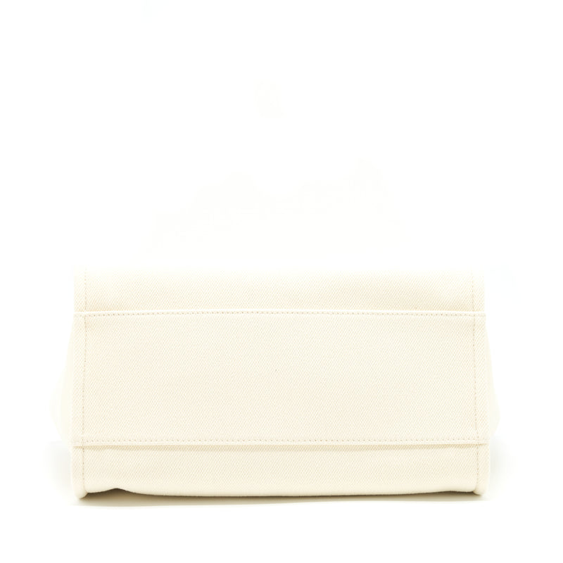Chanel Deauville Tote Bag Canvas Light Beige LGHW