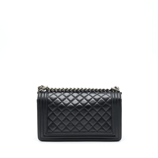 Chanel Medium Boy Bag Calfskin Black Ruthenium/Black Hardware