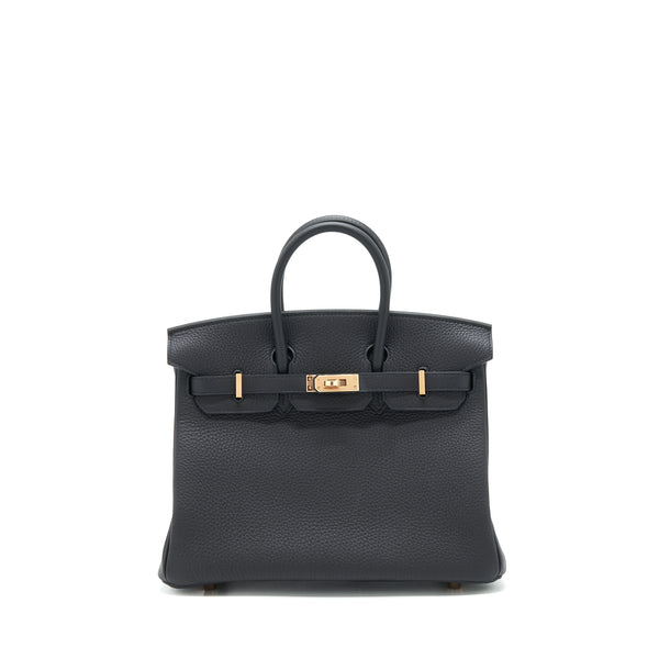 Hermes Birkin 25 Togo Black RGHW Stamp Z